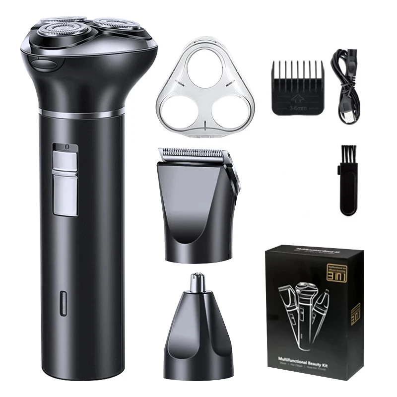 3 in 1 Electric Shaver for Men Electric Beard Nose Hair Trimmer USB Rechargeable Professional Hair Trimmer Cutter Adult Razor