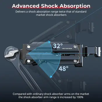 For SMALLRIG 4-inch Mini Shock Absorber Arm Double Spring Hydraulic Damping Vacuum Suction Cup Car Mount for DJI Osmo Pocket detail image