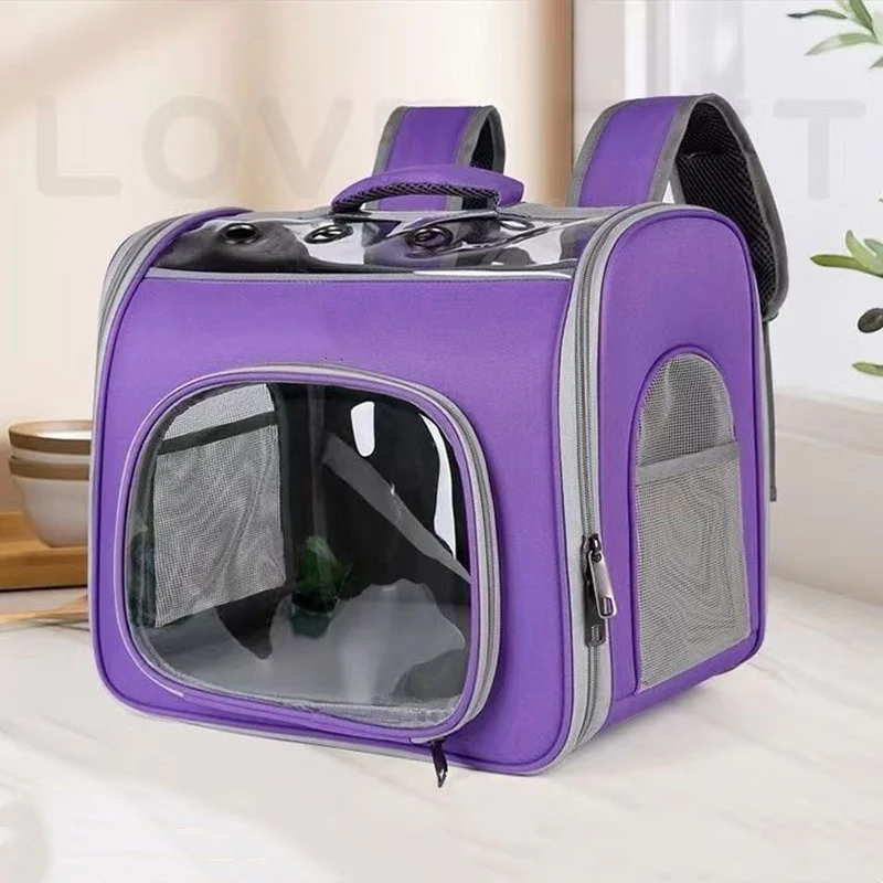 High Quality Breathable Portable Foldable Large Capacity Double Shoulder Pet Backpack For Cats Dogs