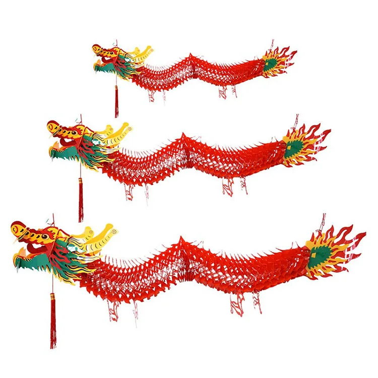 Chinesische Neujahrsdeko – 26-teiliges Set Mit Drachen & Laternen, Rot, Für Haus & Party