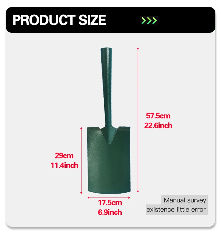 product factory wholesale metal agricultural outdoor camping metal spade shovel head with customizable  handle-3