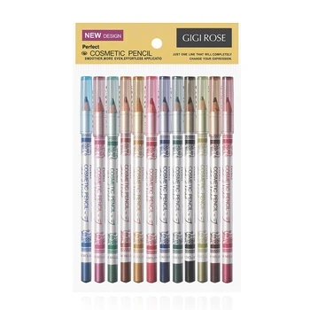 Multi-Functional Makeup Tools with Private Label Waterproof Glitter Eyeliner Lip Eyebrow Pencil in Multi-Colors Colored Eyeliner