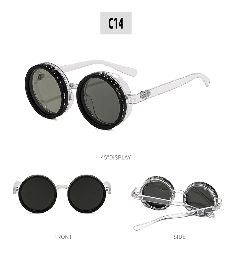 Hot High Quality Round Polarized Brightness Adjustable Sunglasses Aperture ND Filter Tint Adjustment Sunglasses with Camera Lens