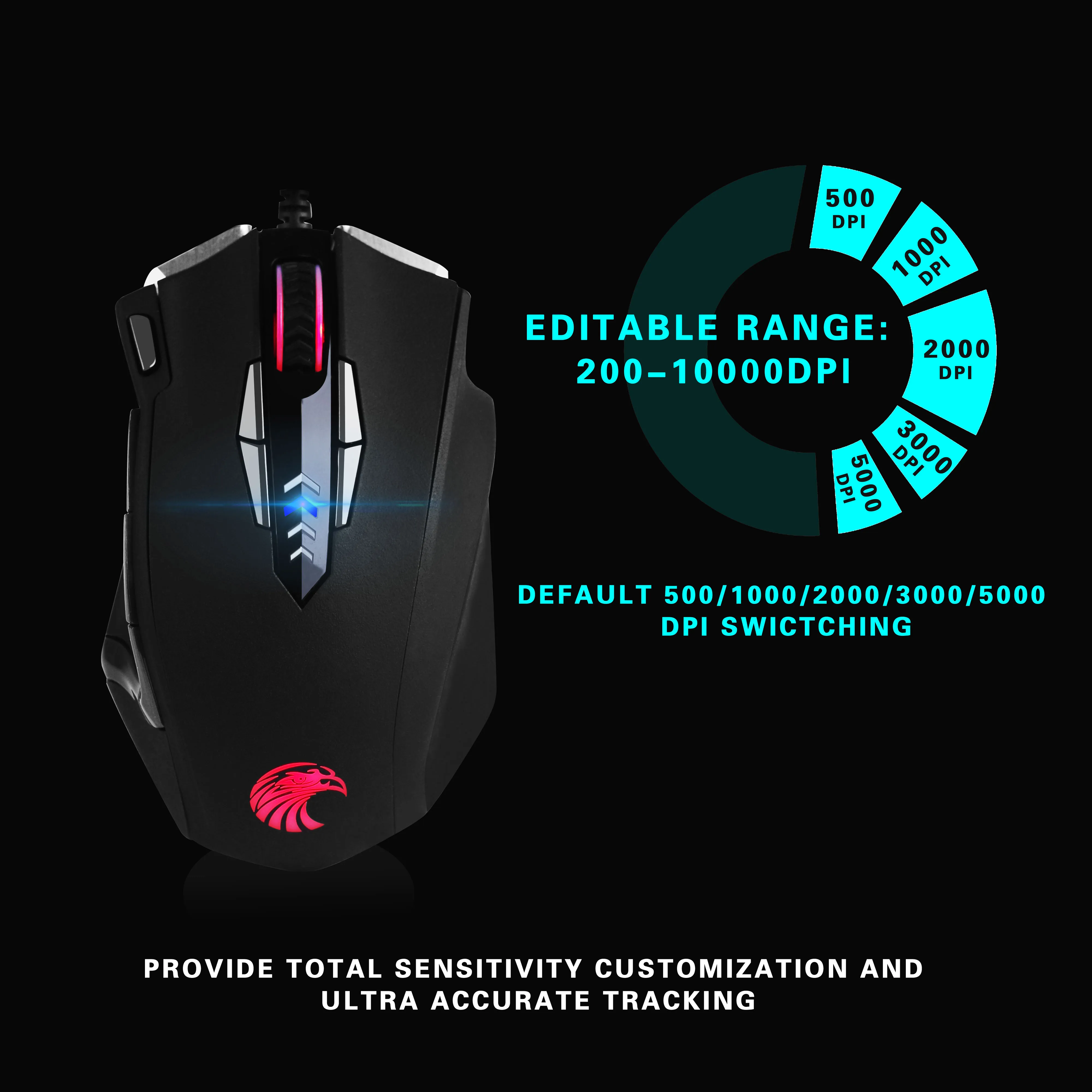 Z-7900 RGB 10000 DPI Gaming Mouse - Ergonomic & Programmable