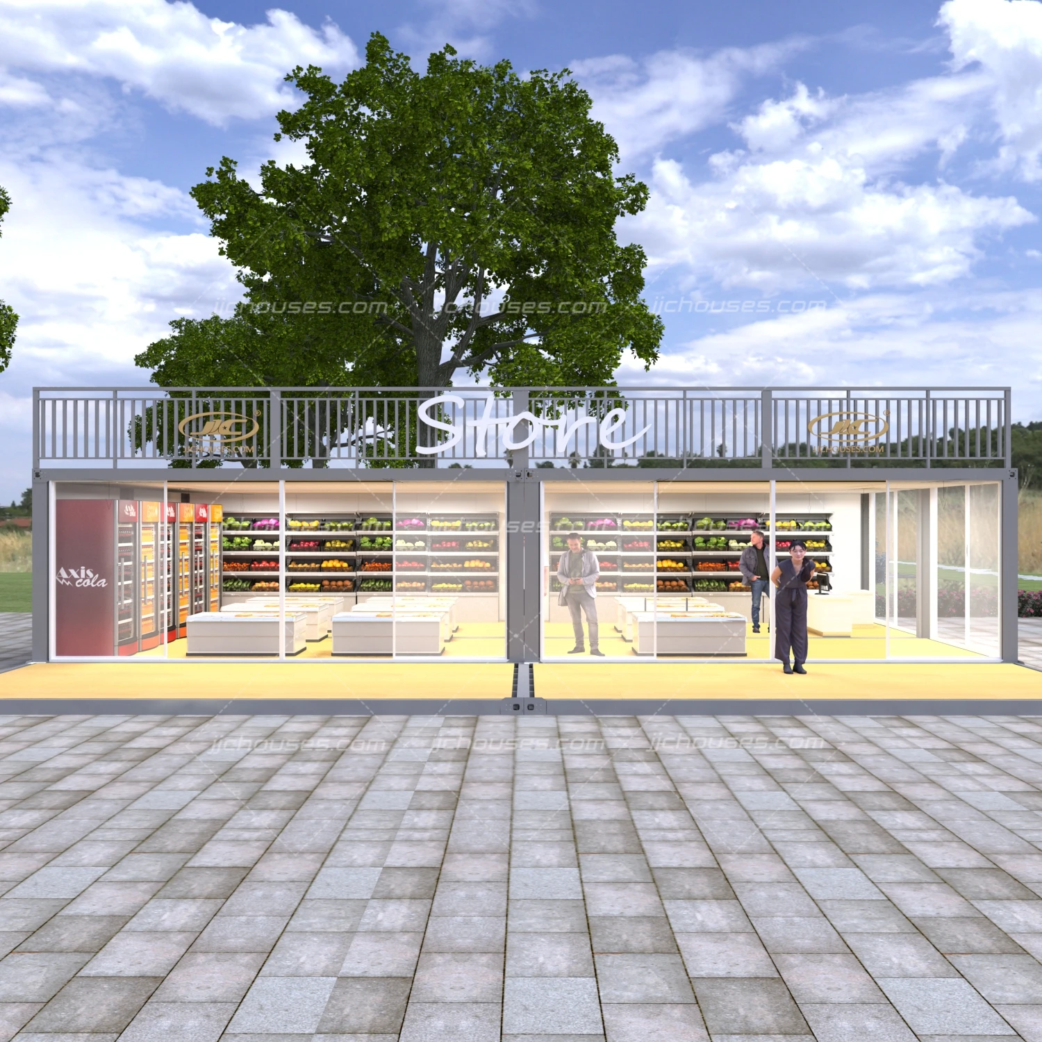 Structure 2 Storey Prefab House Building Clothing the Commercial ...