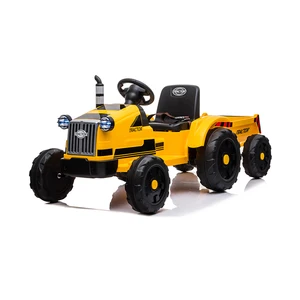 12V Kids Electric Truck Children Battery Operate Ride on Tractor With Trailer