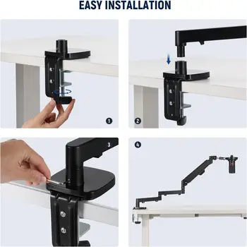 Neewer Low Profile Mic Arm Desk Mount, 360 Swivel Boom Arm with Pneumatic Damping Adjustable, Cable Management, Compatible product image