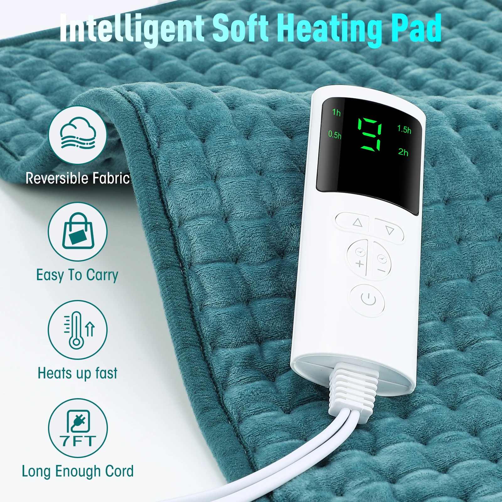 Auto Shut off 12 X 24 Heated Massage Belt for Body Relief Electric Pain Relief on Back Shoulder Neck Knee Leg Massager Features