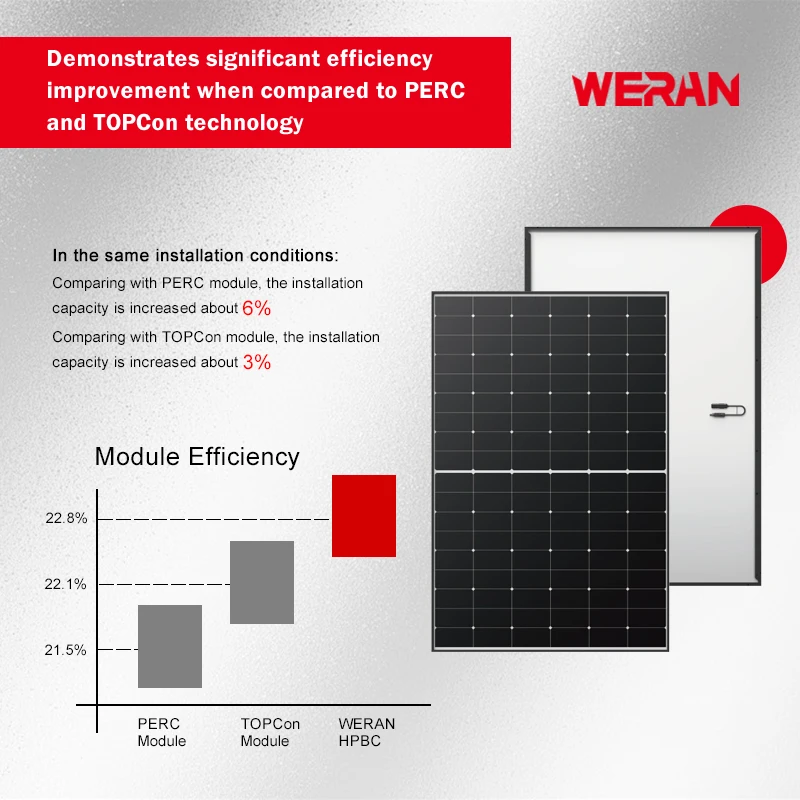 High Quality WERAN Portable Solar Panel Complete Kit Half Cell Roof Solar Cell PV Paneles Solares Para Casa Competitive Price