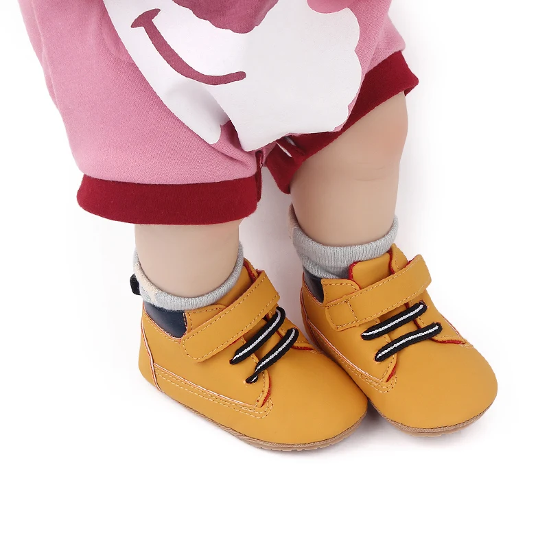 High Quality Hook&loop Design Soft PU Leather Baby Toddler Boys Shoes Prewalker Shoes for Boys details