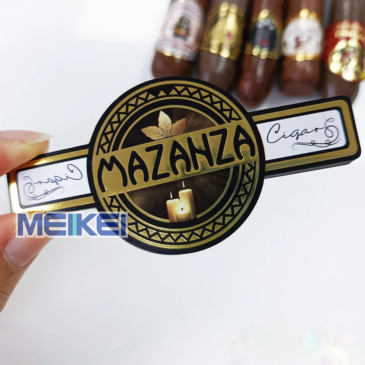Custom Metallic Embossed Cigar Bands Custom Gold Foil Stamp Cigar Label  Band Rings, image size:1200x1200