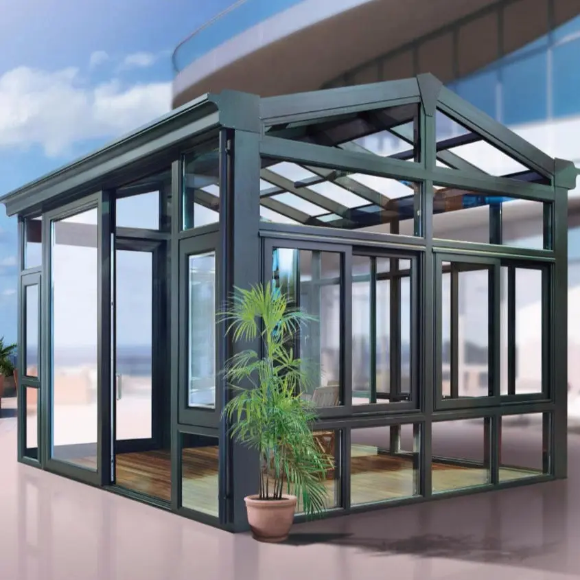 Foretech Freestanding Conservatory Aluminium Sun Room 4 Season Glass ...