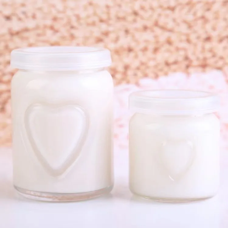Food Container 150ml 250ml Yogurt Milk Glass Pudding Jar with Plastic Lid