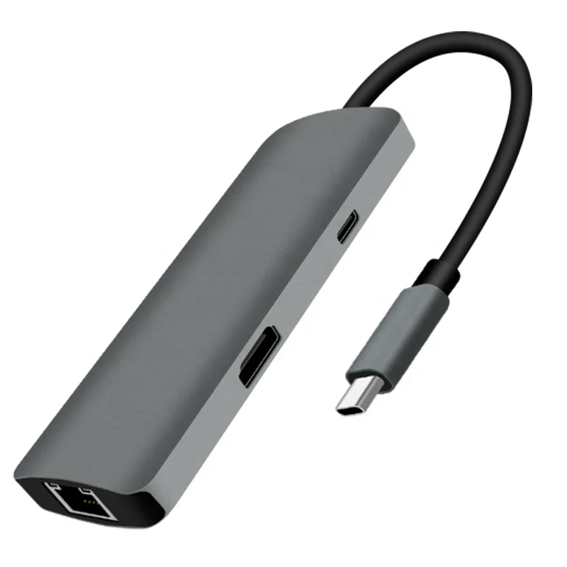 
Сетевой адаптер PD 7 в 1, USB 3,0 адаптер для TF, SD-карты, гигабитный сетевой порт, HD MI, блок питания PD power supply Charge 7 in 1 TF SD Card gigabit network port HD MI USB3.0 Adapter power USB Hub