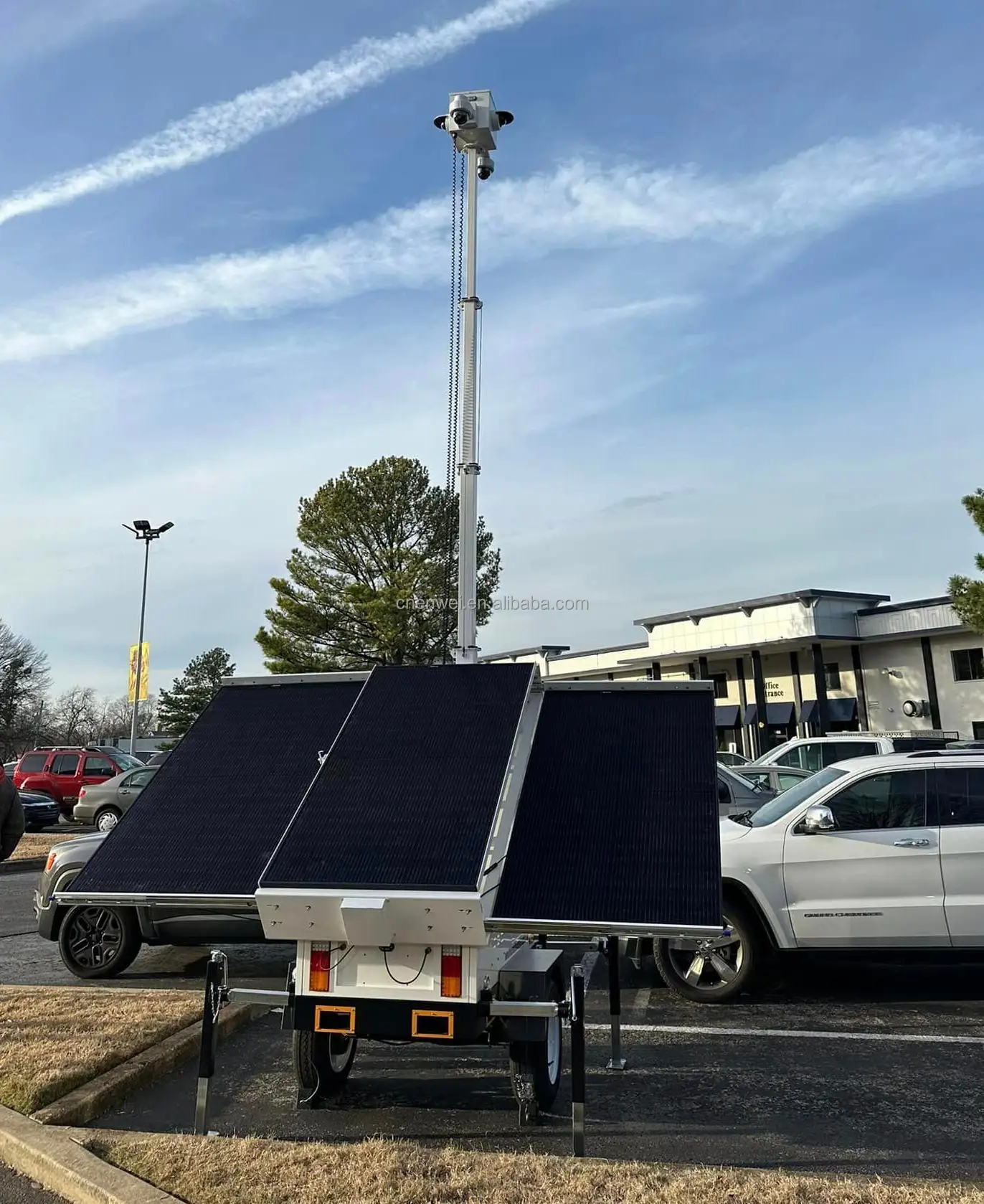 Security CCTV Camera Trailer Monitoring System for Construction Sites ...