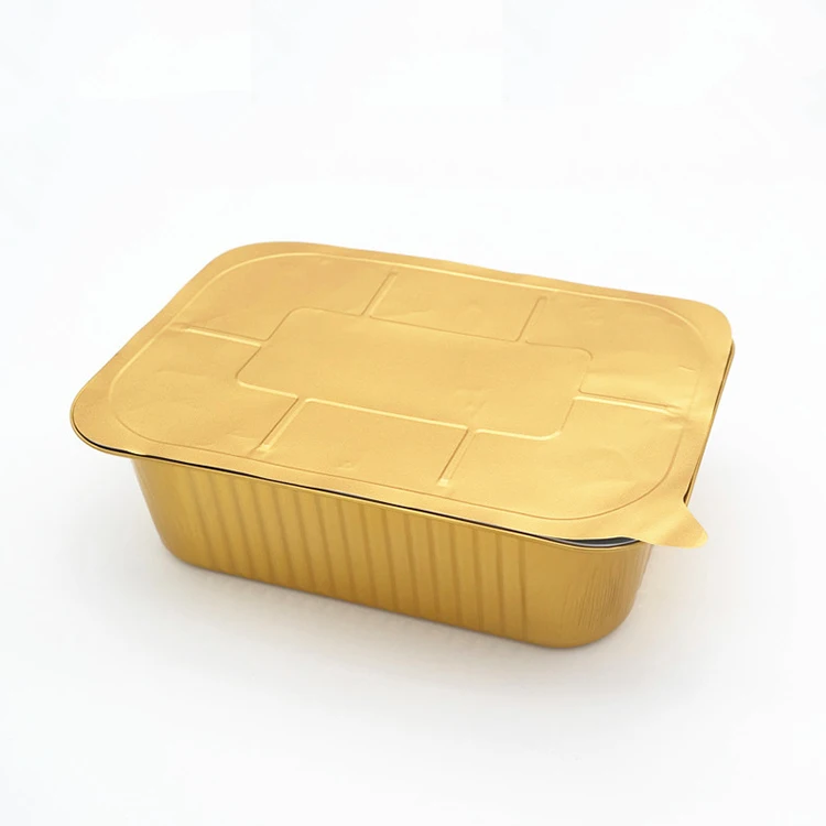 product c3300 111oz 3300ml gold aluminum foil container food grade disposable catering pan for cooking  baking for packaging-8