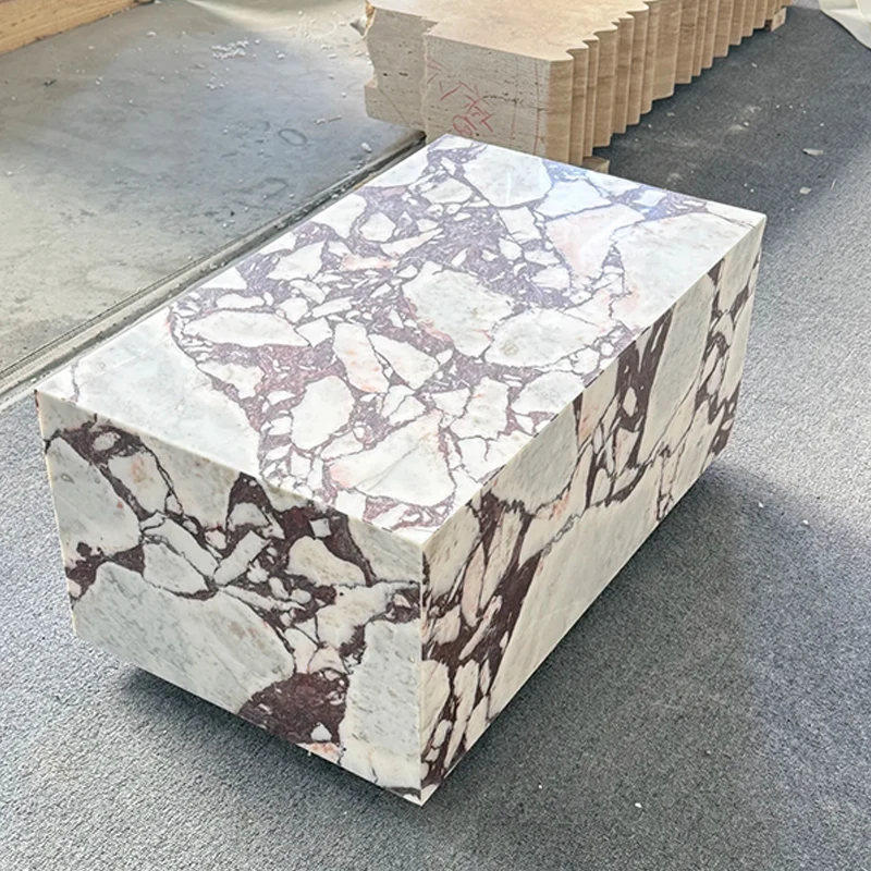 product luxury natural customized calacatta viola marble coffee side table paia stone furniture coffee table low plinth living room-2