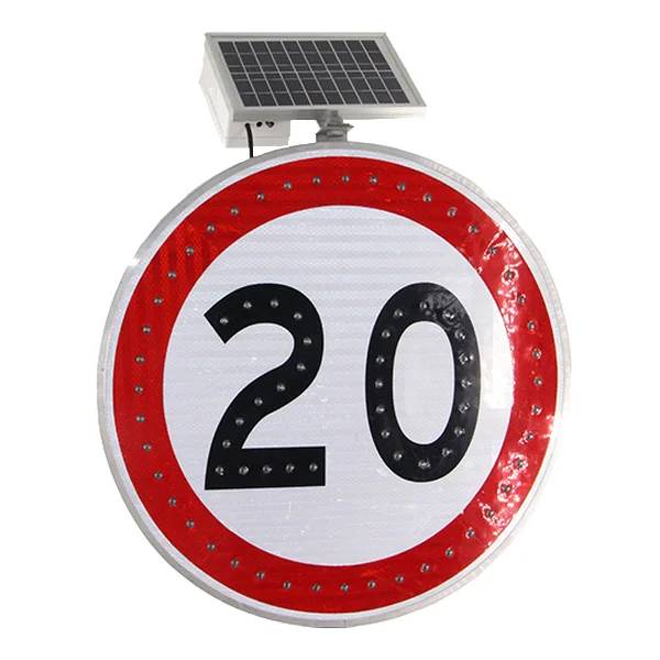 LED Solar Traffic Speed Limit Sign Custom Road Sign Aluminum Reflective Sign