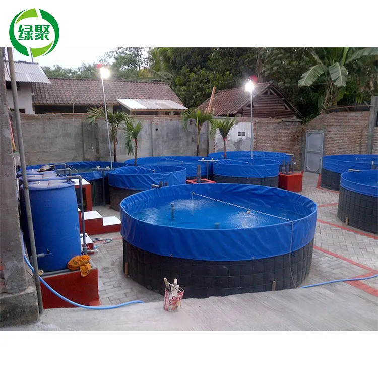 Custom Size 5000 Liter Circular Canvas Pool Fish Tank Tarpaulin Shrimp Pond Aquaculture Tank Liner