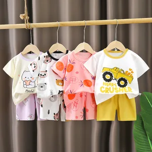 2026 Cotton Infants Children's Clothing Set-Short-Sleeved T-Shirt for Boys Casual Summer Clothes for Kids 0-6 Years 100% Cotton