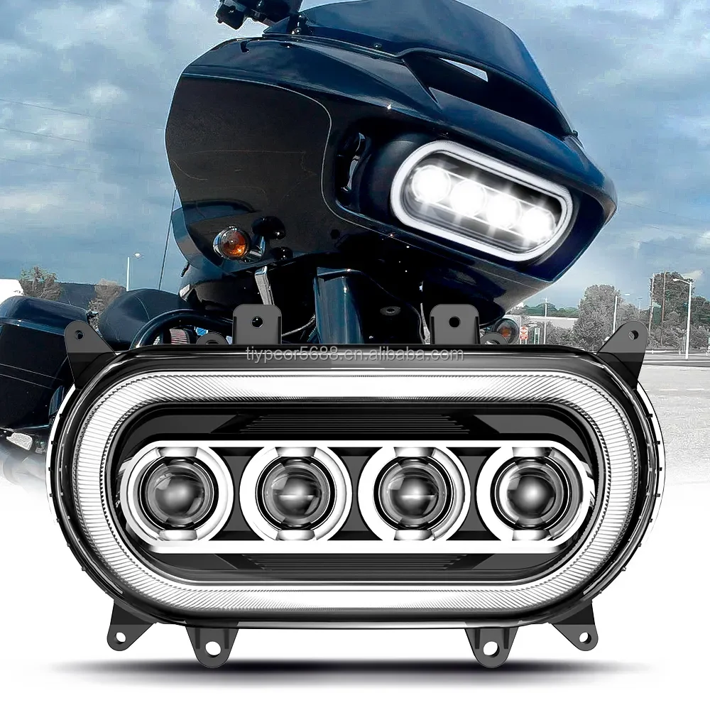 product tiypeor motorcycle lighting system high power 120w led headlights for harley road glide limited fltrk 2020 2022 led headlamp-2