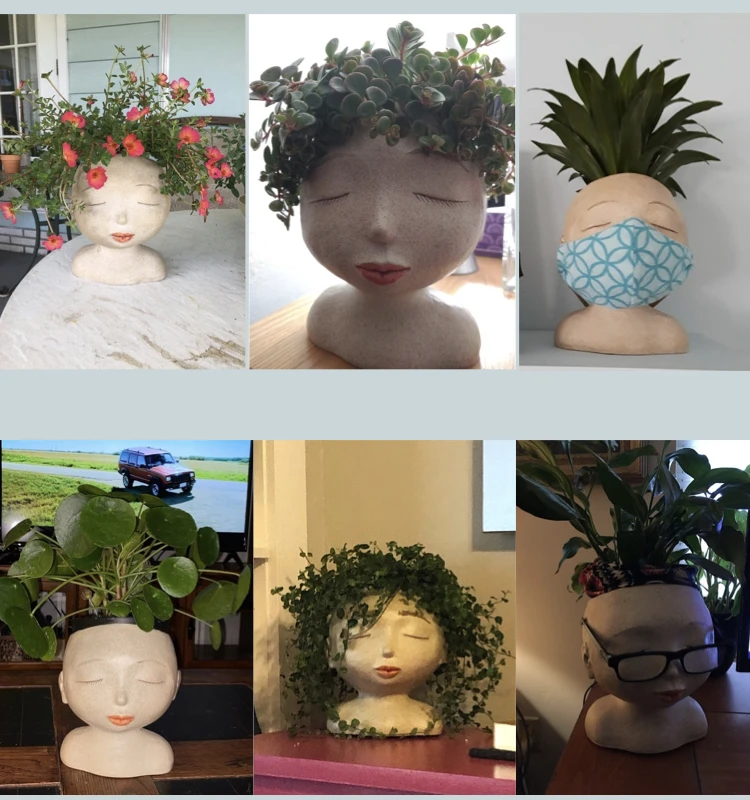 Home & Living Planters & Pots plants look like hair Head of a lady