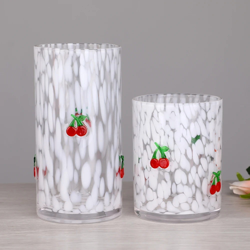 Wholesale Speckled Glass Crystal clear Customized Handmade Collins Highball Glass Tumbler Set 300ml