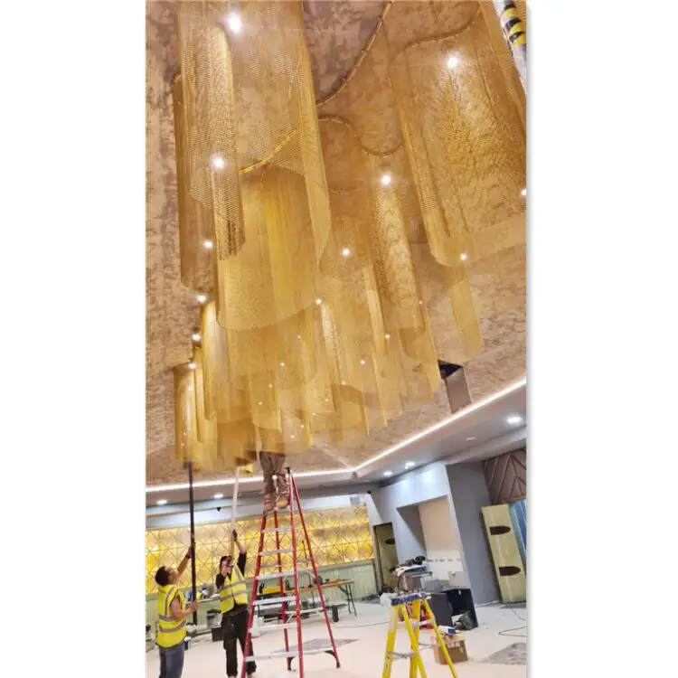 金属装飾織りワイヤーネットカーテン、装飾金属メッシュ