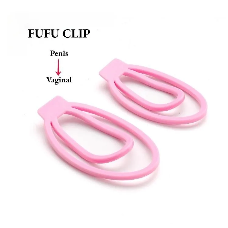 Male Penis Training Device Light Plastic Trainingsclip Cock Cage Sex Toy for Sissy Bondage Lock Chastity with the Fufu Clip