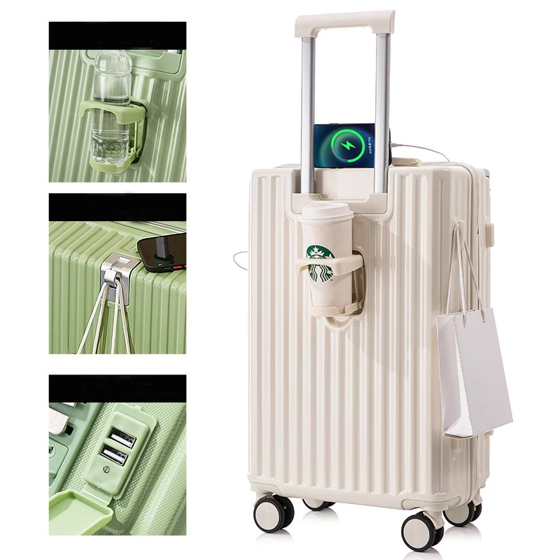 Koowo New Arrival Vintage Multifunctional Abs Pc Luggage Hardside