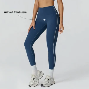 Women's Custom Color-Blocked Yoga Leggings Butt Lifting Fitness Wear Pants with Spandex/Nylon Printed Design Logo