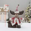 Pink fabric reindeer plush-42cm-standing pose-hm24-9803c
