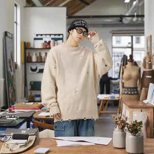 CUSTOMIZED R&D Wholesale Sample Cheney Velvet Q Brand Sweater Autumn and Winter Casual Lazy Style Coat with Irregular