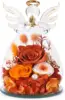 Orange-rose-austin-babys breath-hydrangea