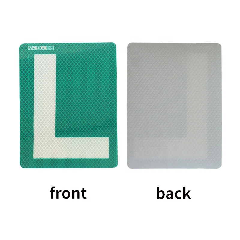 L Shape White Green Reflective L Plate Sticker Learner Driver Car Decal ...