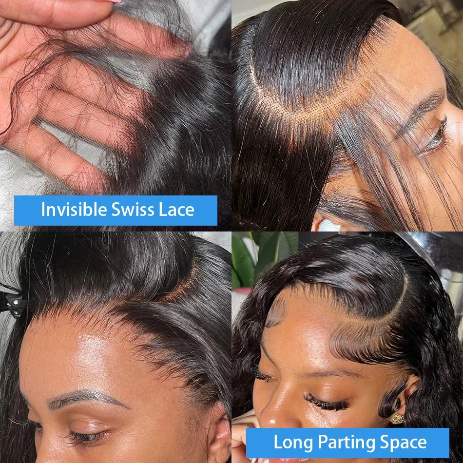 HD Transparent Lace Front Peruk Kroppsvågig Brasiliansk Remy Äkta Hår 200 Densitet Lace Frontal Peruk För Kvinnor 32 Inches_voghion.com