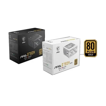 MSI PAG G750N Black White PSU 650W 750W 80+Gold Non-Modular ATX3.1 Desktop Power Supply PC