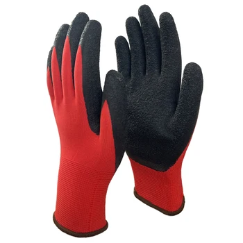 High Quality polyester Industrial construction latex coated garden Safety work gloves
