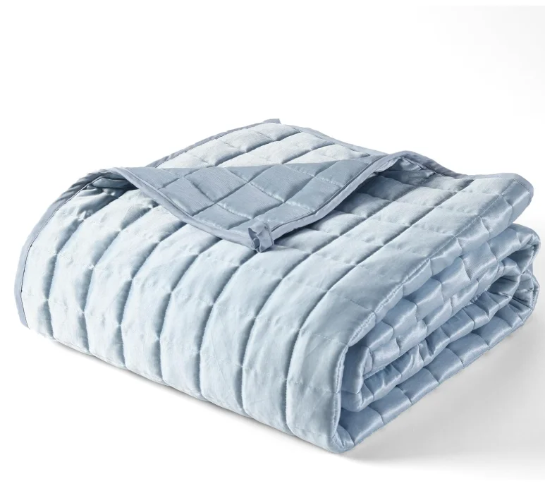 Premium OEKO-TEX Glass Beads Filling Reduce Stress Bamboo Fabric Summer Deep Sleep Soft Cooling Weighted Blanket