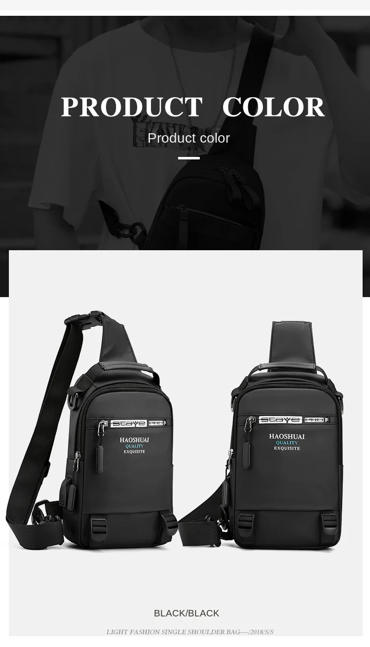 Multifunction Crossbody Bag Anti Theft Shoulder Messenger Bags Male Waterproof Short Trip Chest 6240