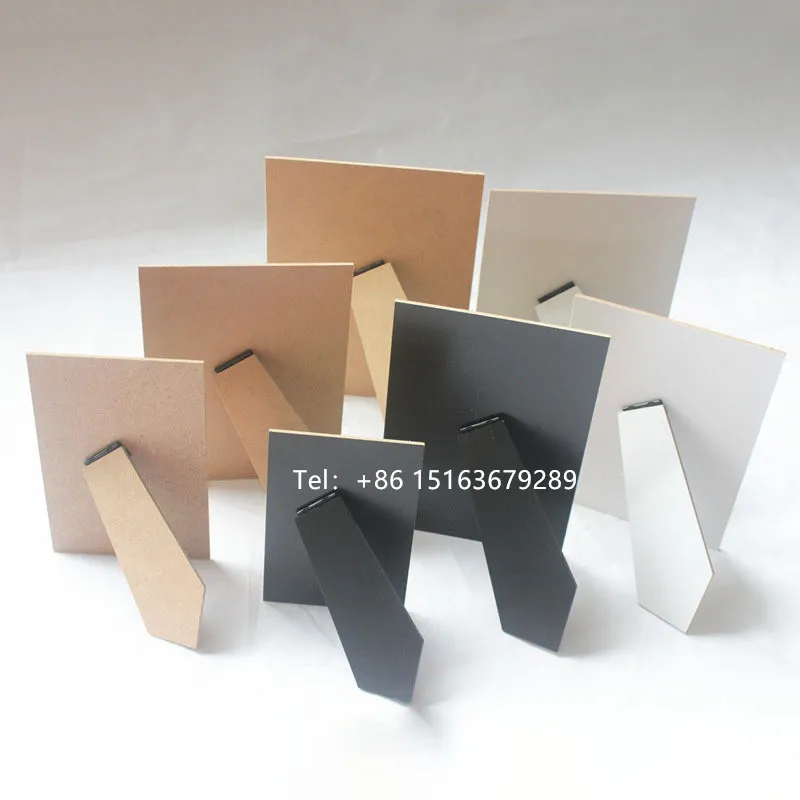 Wholesale cheap black or natural Photo frame backing board MDF photo frame  backs with easel for photo frame accessories