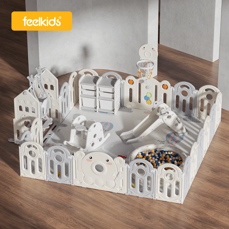 Customizable Hot Sale Free Samples Children Folding Play Yard Large Latest Plastic Safety Fence Kids Playpens With Gate