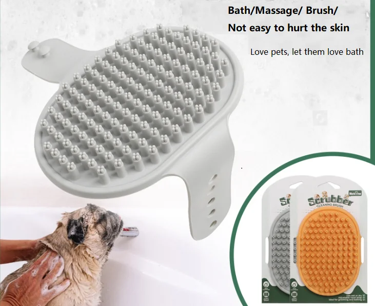 Food Grade Silicone Pet Bathing Massage Brush Dog Cleaning Massage Comb Bathing Brush Cleaning Supplies