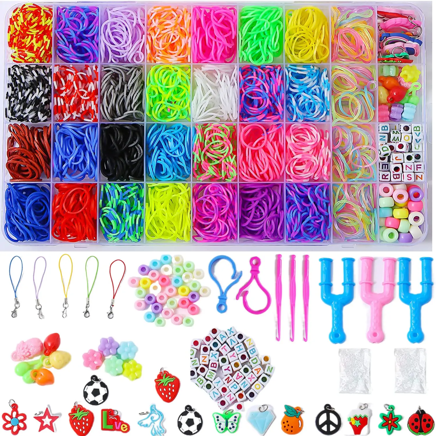 2500+ Rubber Loom Band Bracelet Making Kit Creativity Gift