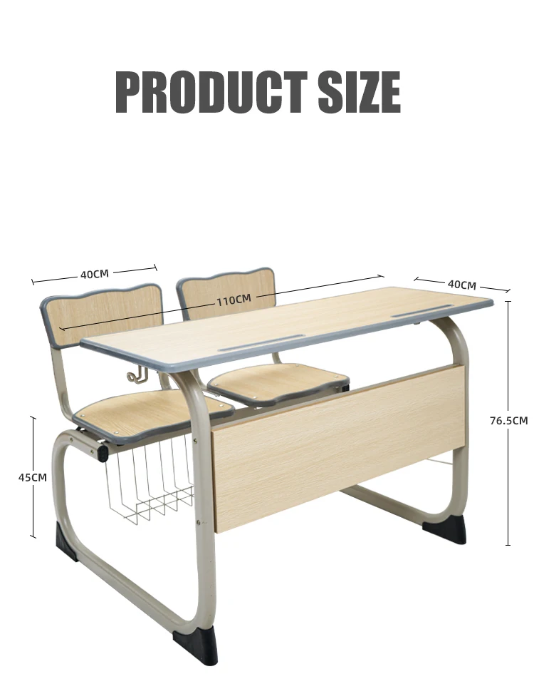 Classroom Furniture School Desks And Chair Set Integrated Double Seat
