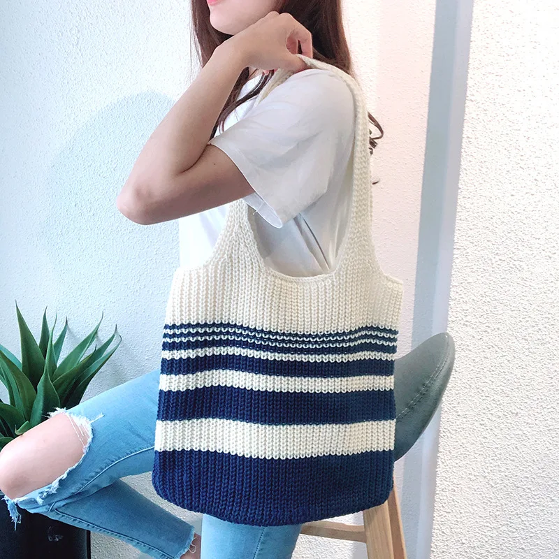 Customized-bag Hand bag wool knitted bag Korean single shoulder