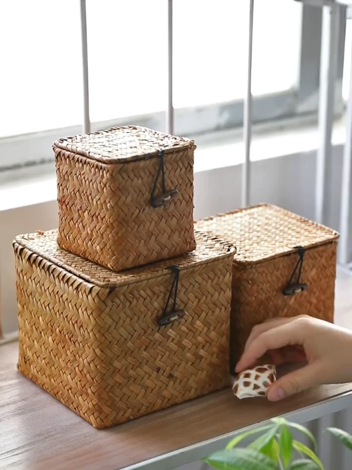 Home Decoration Rattan Gift Baskets Handmade Bamboo Woven Gifts Boxes