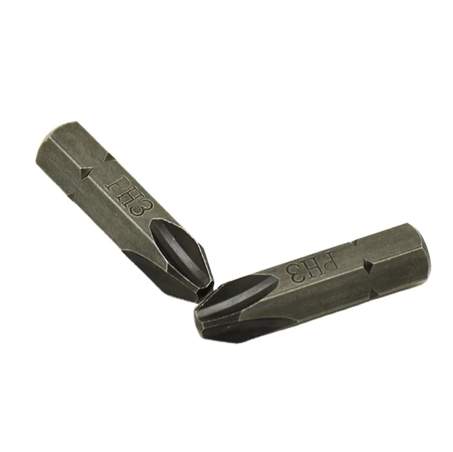 Power Screwdriver Bit Set for Industrial & DIY Maintenance Phillips Head Chrome Finish S2 Steel Plastic Handle OEM Available