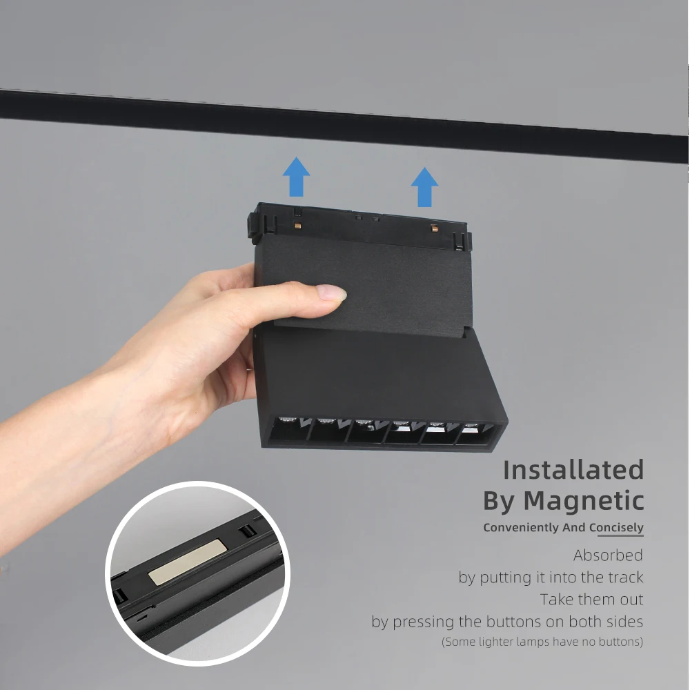 Aisilan Wifi APP Control Smart Rail Lighting System Dimmable Recess Flat 48v ultra Thin Magnetic Magnet Track Led Light