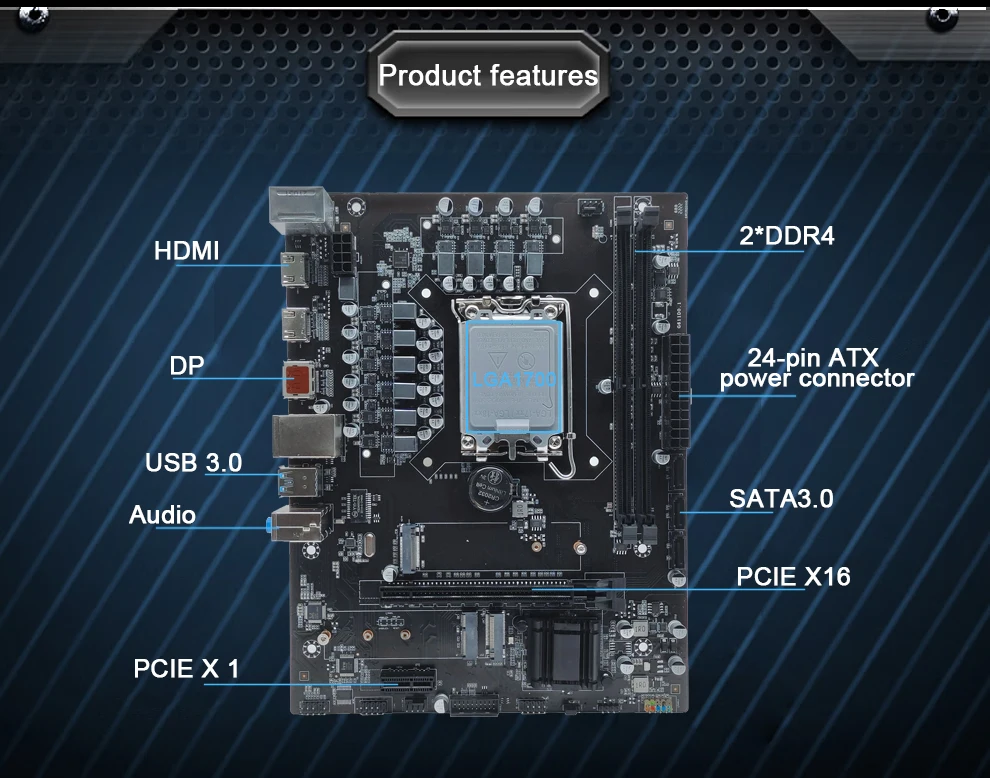 H610 Motherboard With For Intel I7 12700 Lga1700 Mini Motherboard Set